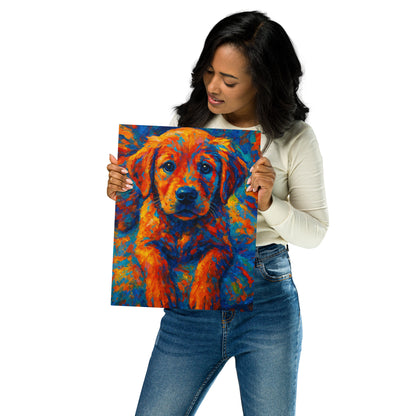 Glossy Metal Print | Custom Pet Portrait - Abstract Style