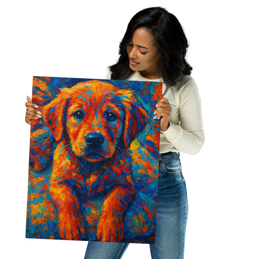Glossy Metal Print | Custom Pet Portrait - Abstract Style