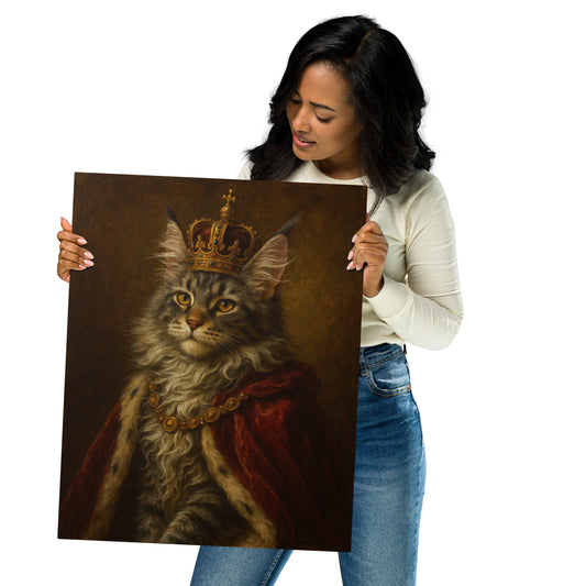 Glossy Metal Print | Custom Pet Portrait - The Royal Treatment